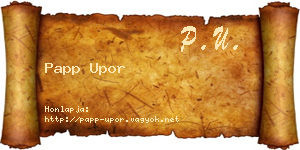 Papp Upor névjegykártya
